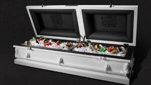 video, casket cooler, lada frigorifica, sicriu