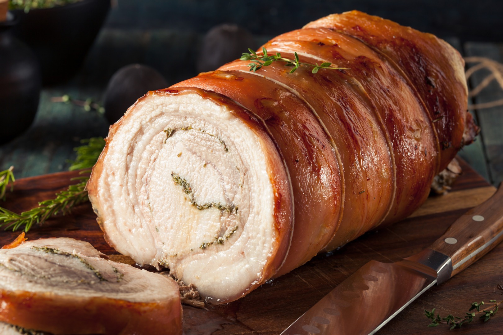 friptura in stil porchetta porchetta italiana reteta traditionala italiana preparate din carne de porc friptura de Craciun masa de Craciun idei pentru masa de Craciun