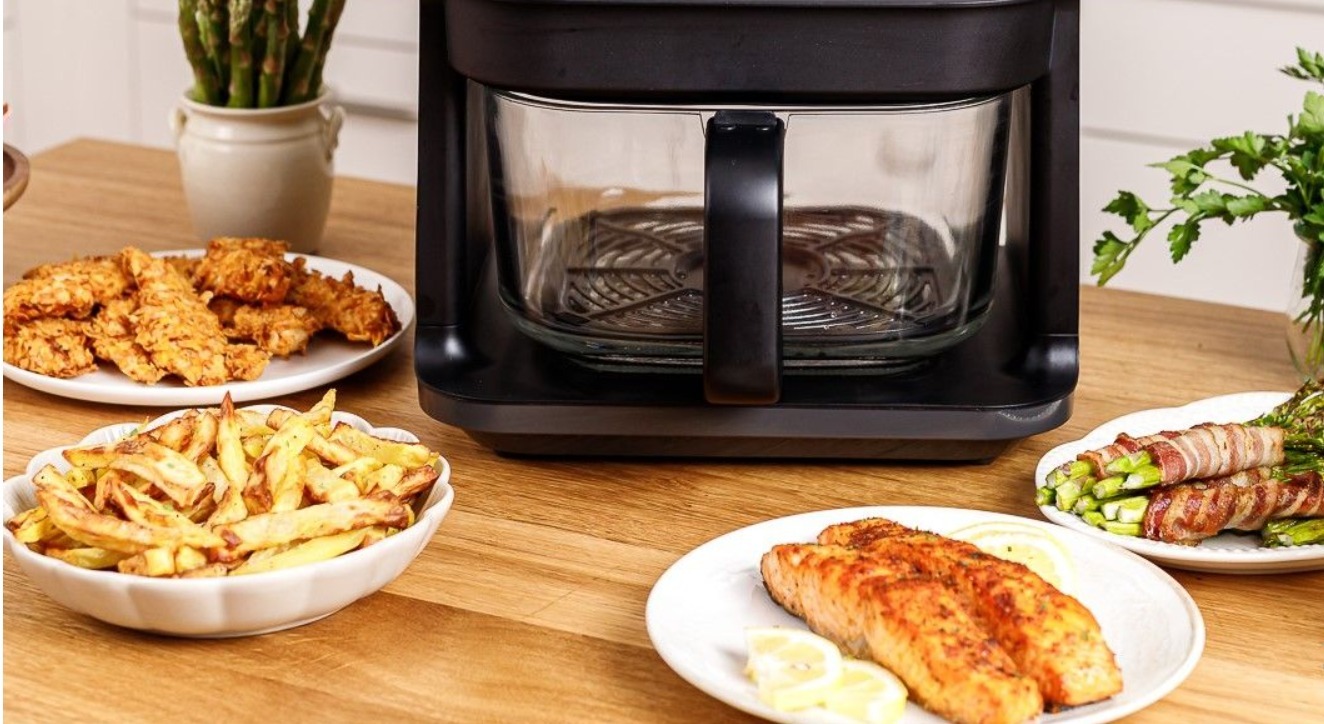 Friteuză cu aer cald / Air fryer cu coș din sticlă