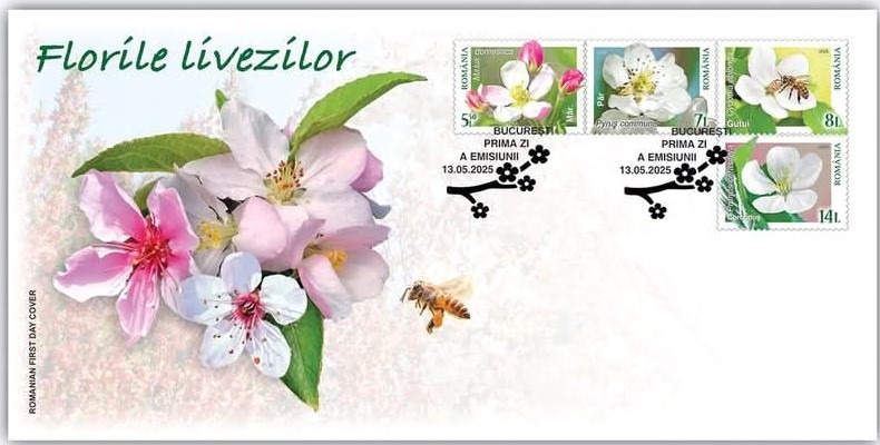 florile pomilor fructiferi intr-o noua emisiune de timbre Romfilatelia