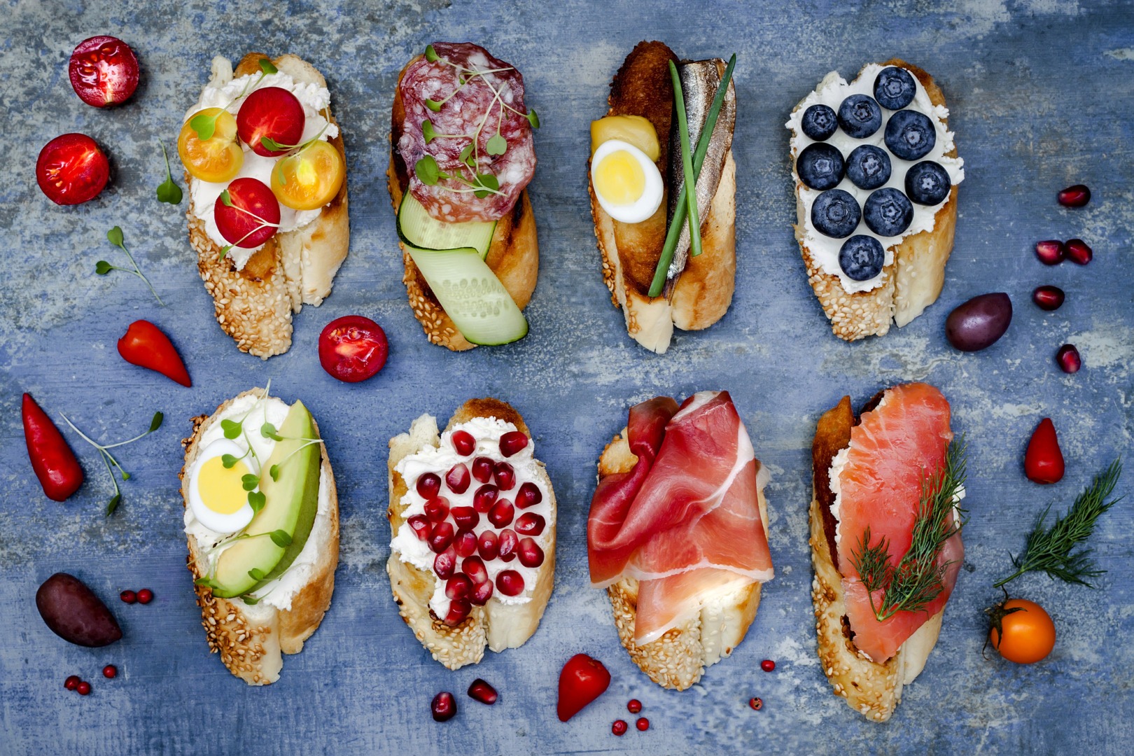 Bruschete, tapas, tartine