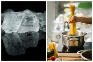 Un cub de gheata in apa pentru paste le schimba gustul