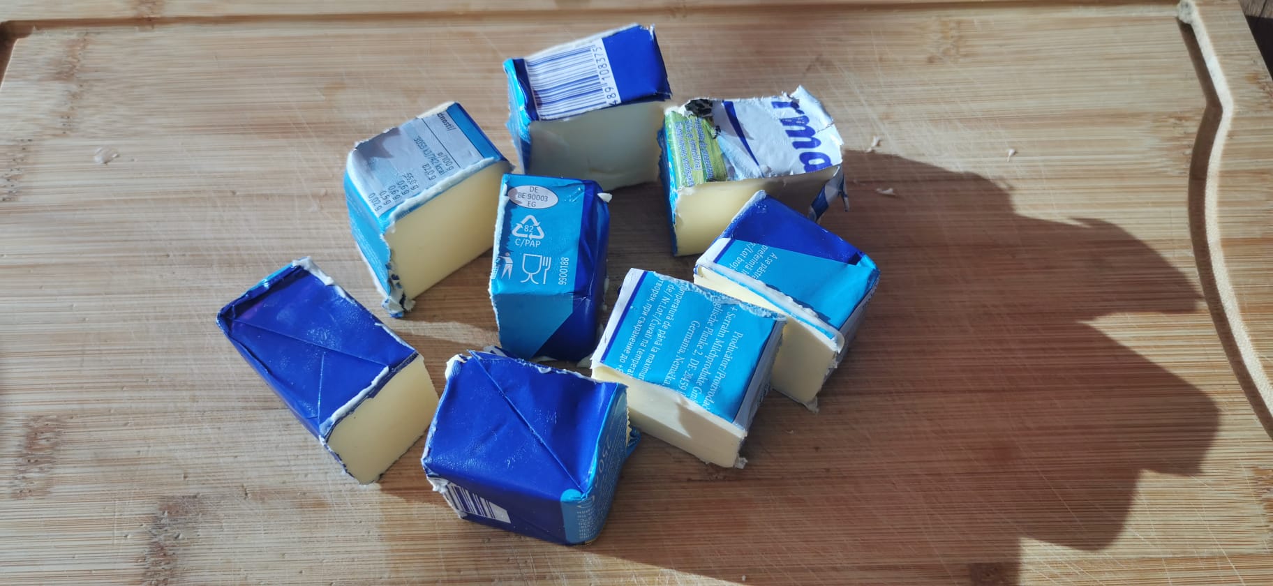 Untul tăiat cubuleţe se păstrază la congelator