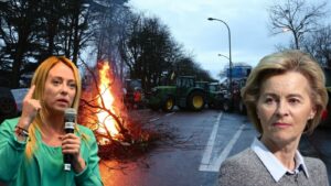 georgia-meloni-ursula-von-der-leyen-protest-fermieri-franta-italia-mercosur